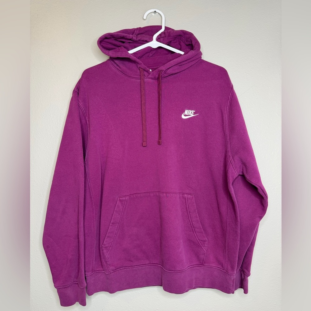 Nike Sweater Women Large Purple Pullover Hoodie Swoosh